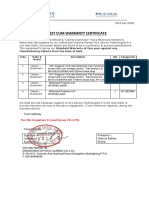 Zerone Technologies FFM Dehradhun Test & Warranty Certificate