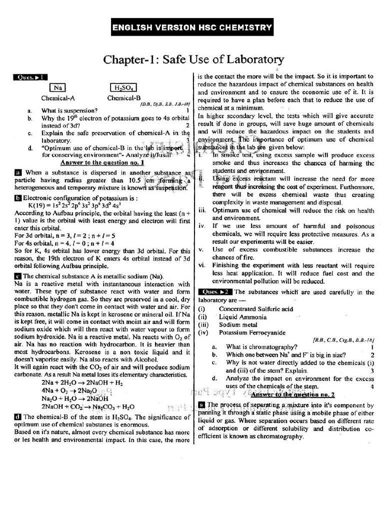 HSC Chemistry 1st Note English Version | PDF