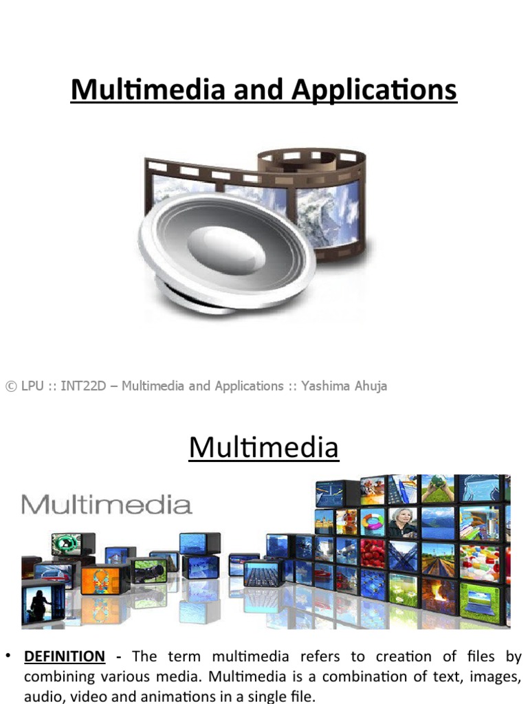 Lecture 1 - Introduction To Multimedia and Applications | PDF ...