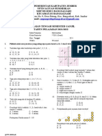 Matematika PTS Kelas VIII Ganjil Tahun 2021/2022