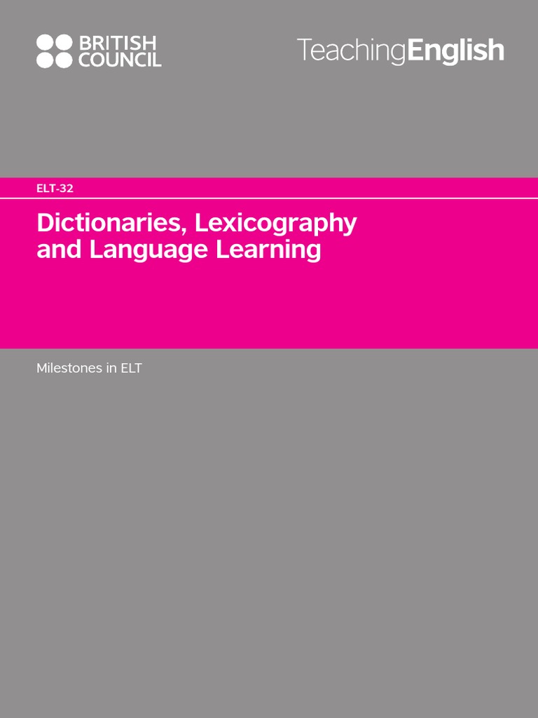 Dictionaries, Lexicography and Language Learning PDF Dictionary