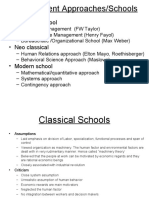 Management Approaches/Schools: - Classical School