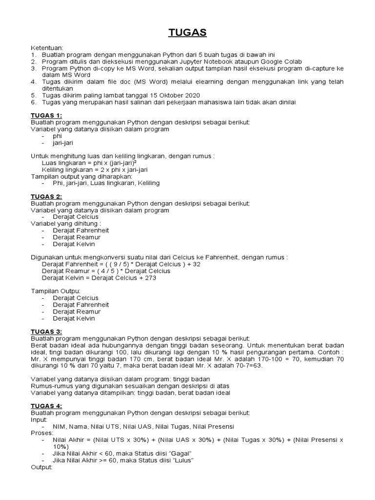 File Tugas - Python - #1 | PDF