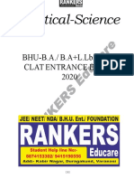 Political-Science: BHU-B.A./ B.A+L.Lb.,BLAT/ Clat Entrance Exam 2020