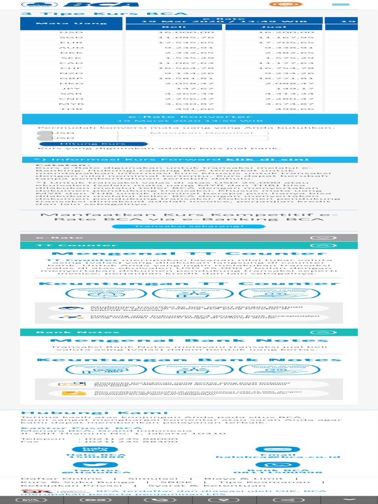 BCA - Kurs Dan Kalkulator Kurs | PDF