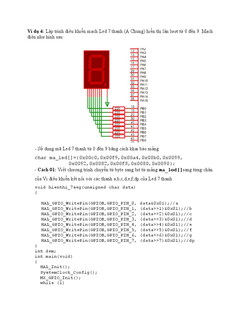 01 DK Led 7 Thanh | PDF