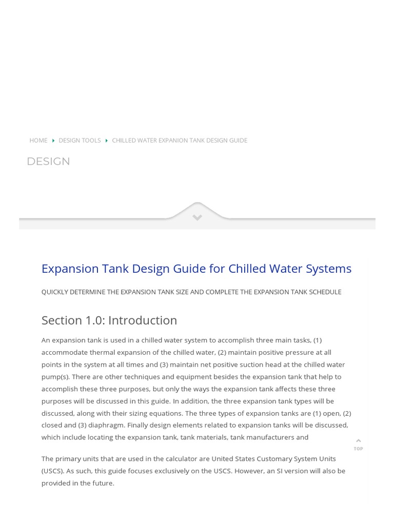 Expansion Tank Design Guide PDF Thermal Expansion Pump