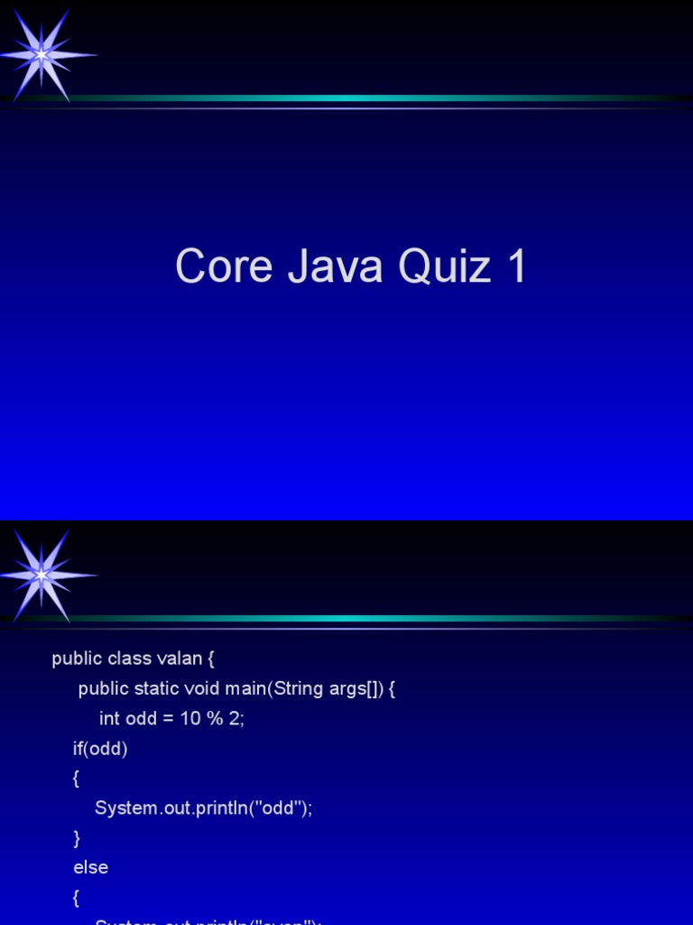 Core Java Quiz 1 | Download Free PDF | Object Oriented Programming ...