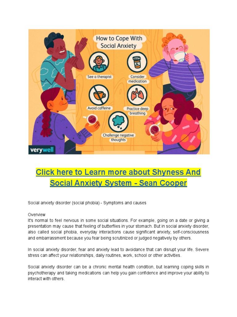 Understanding Social Anxiety Disorder | PDF | Social Anxiety | Anxiety