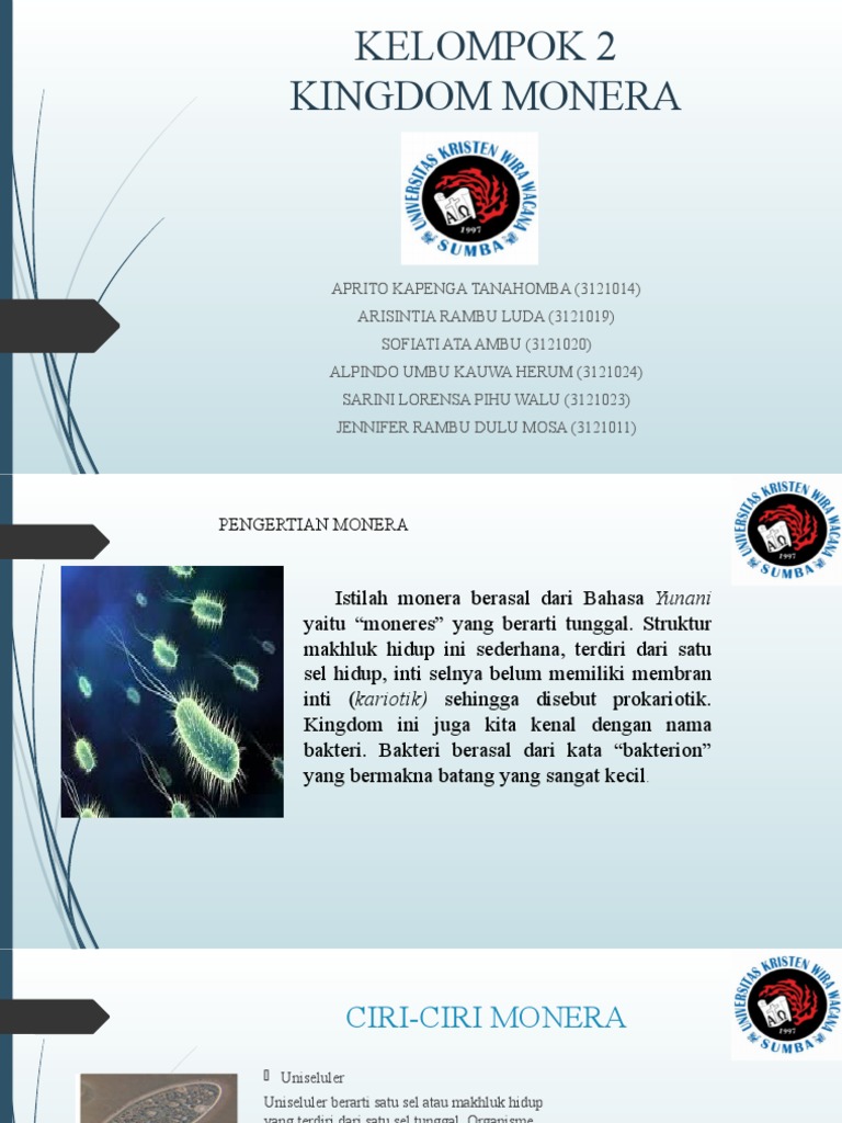 Ciri dan Klasifikasi Kingdom Monera | PDF