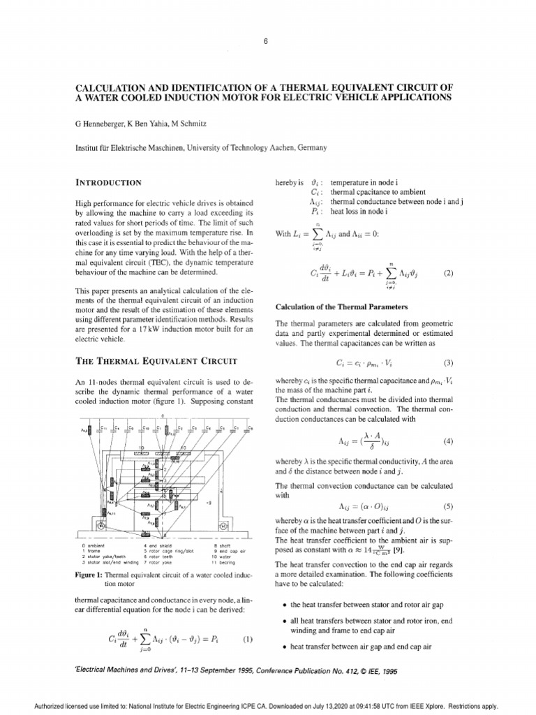 Calculation and Identification of A Thermal Equivalent Circuit of A ...