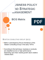 Usiness Policy AND Trategic Management: BCG Matrix