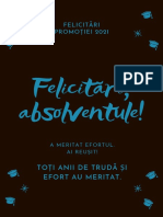 Roz-Piersică Și Albastru Absolvire Poster