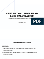 Centrifugal Pump Head Loss Calculation