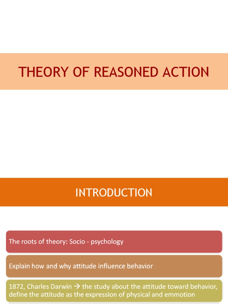 The Theory of Reasoned Action and Theory of Planned Behavior | PDF ...