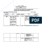 Department of Education: Supervisory Plan For The Month of October 2021