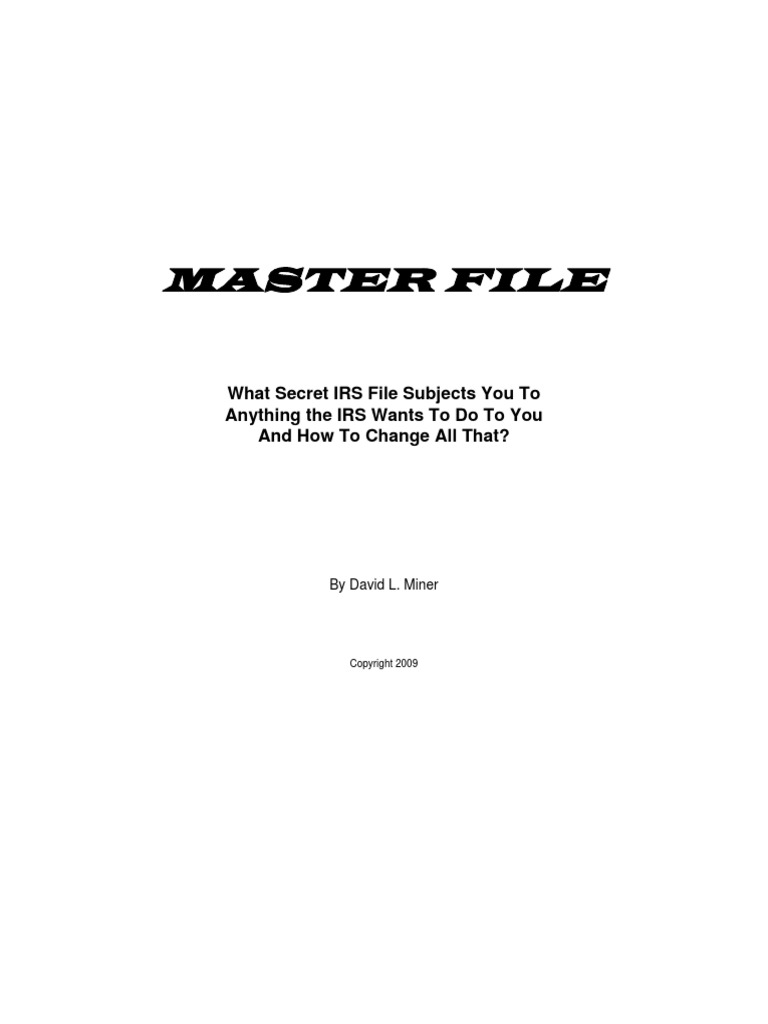 Master File | PDF | Internal Revenue Service | Social Security Number