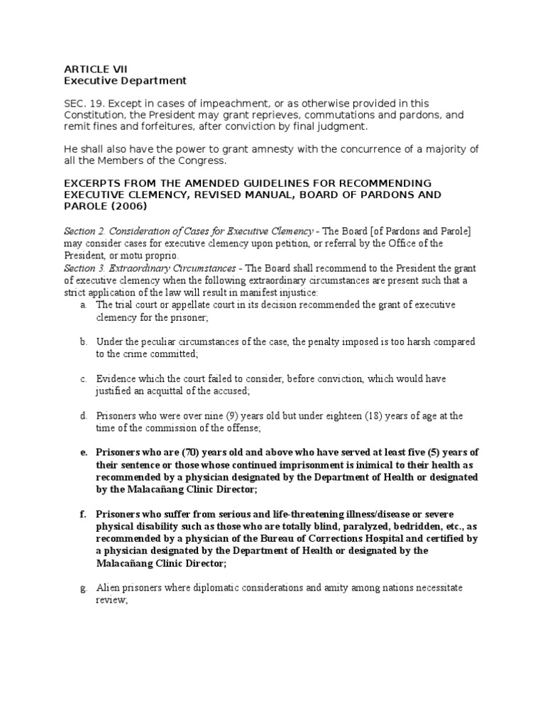 Executive Clemency I.E. Commutation PDF Pardon Criminology