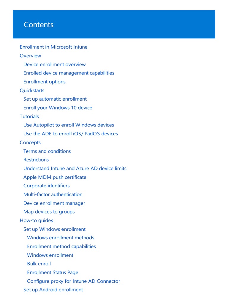 Microsoft Intune Device Enrollment Guide | PDF | Windows 10 | Ios