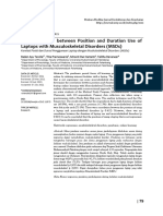 The Correlation Between Position and Duration Use of Laptops With Musculoskeletal Disorders (MSDS) Efi Hudriah