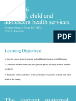 Maternal, Child and Adolescent Health Services: Lawrence Ryan A. Daug, RN, MPM CHN 1 - Instructor