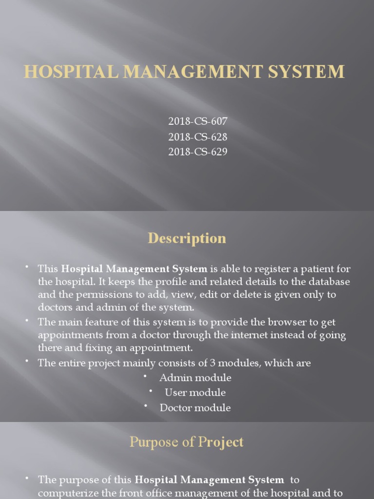 Hospital Management System | PDF