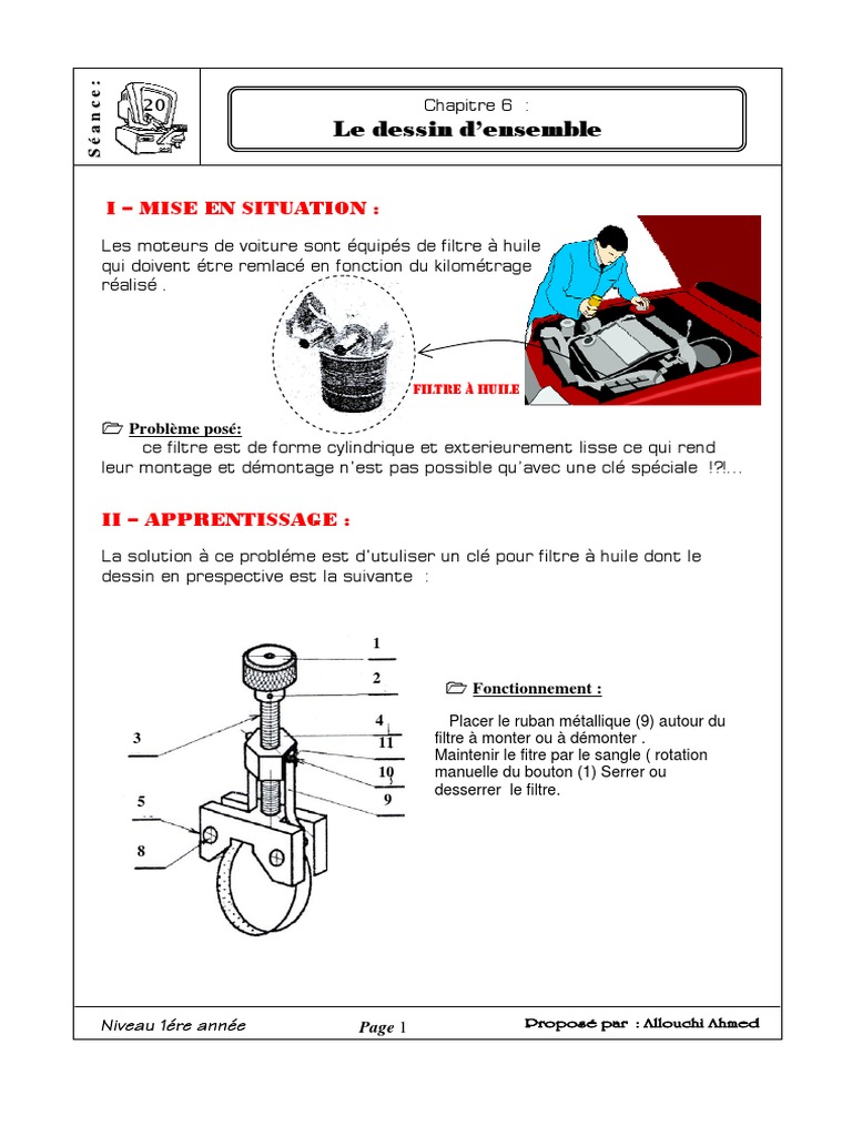 Le Dessin Densemble e Clé+Pour+Filtre | PDF | Vis de fixation | Rivet