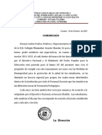 COMUNICADO 18 Octubre 2021