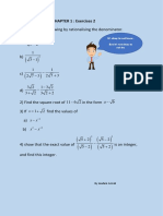 CHAPTER 1: Exercises 2 1. Simplify The Following by Rationalising The Denominator