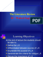 The Literature Review: DR / Waleed Sagiron