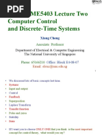 EE5103/ME5403 Lecture Two Computer Control and Discrete-Time Systems