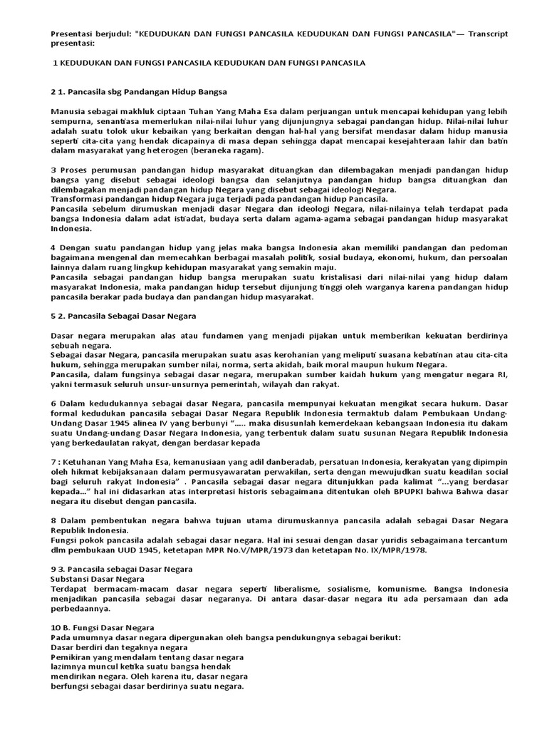 Pancasila Sebagai Ideologi Bangsa Pdf