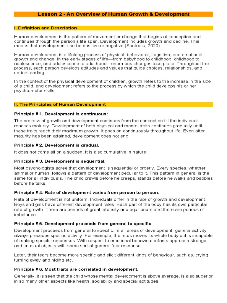 Overview of Human Growth & Development | PDF | Nature Versus Nurture ...