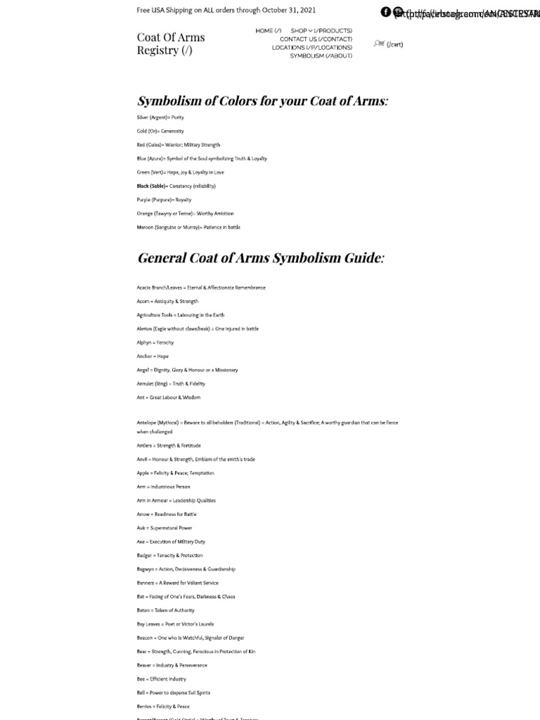 Coat of Arms List PDF
