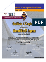 Certificate of Completion: Vincent Bien M. Lagman