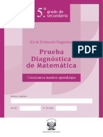 Prueba Diagnóstica Matemática-5to Con Posibles Respuestas