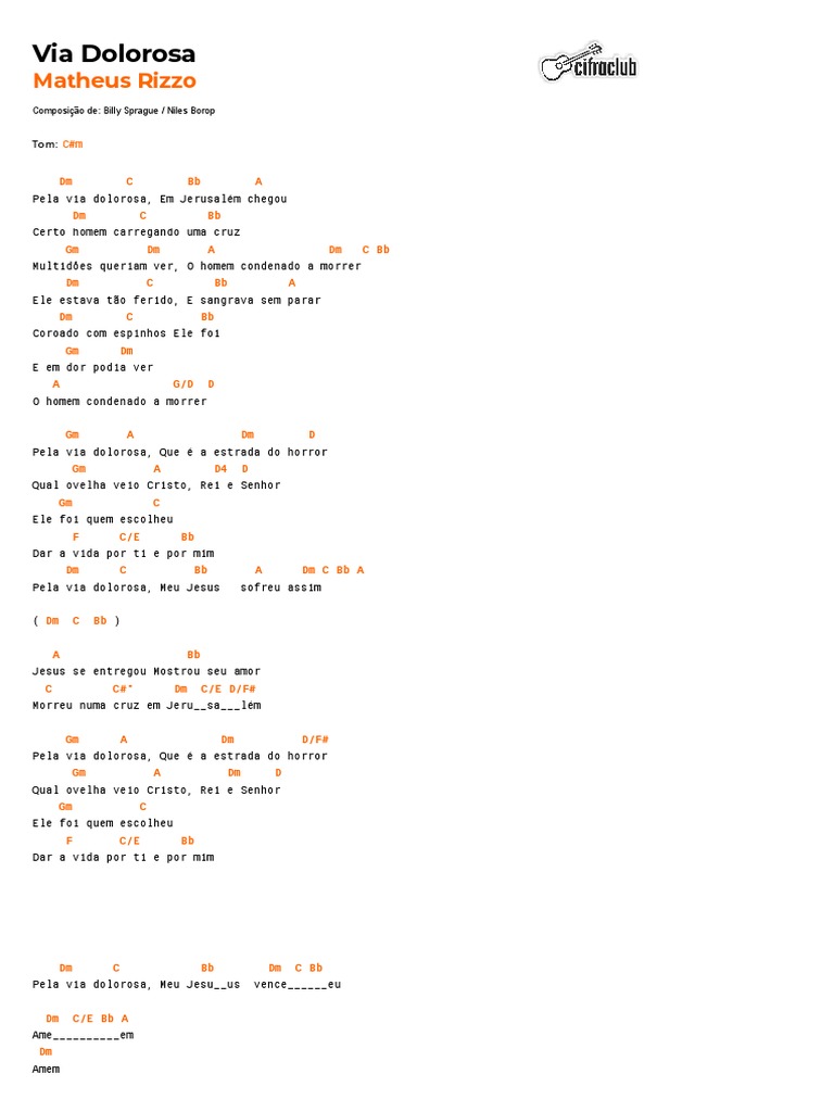 Cifra Club Matheus Rizzo Via Dolorosa PDF