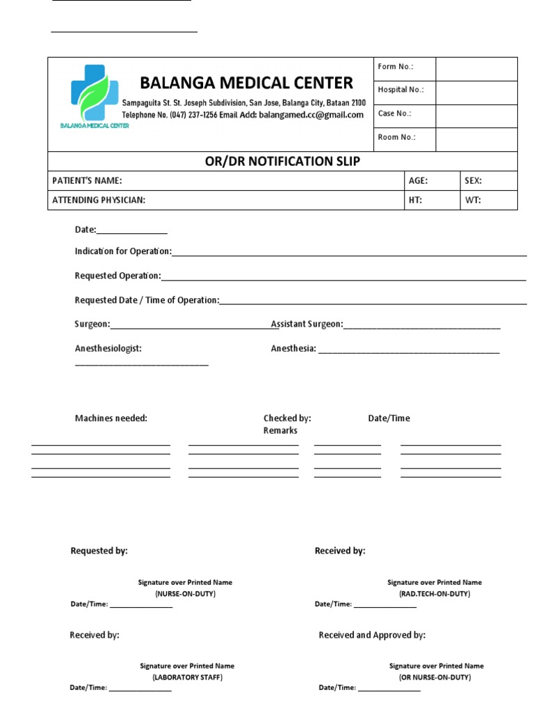 OR/DR Notification Slip Template | PDF | Law | Science & Mathematics