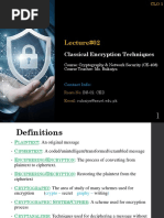 Lecture#02 Part 1 - Classical Encryption Techniques
