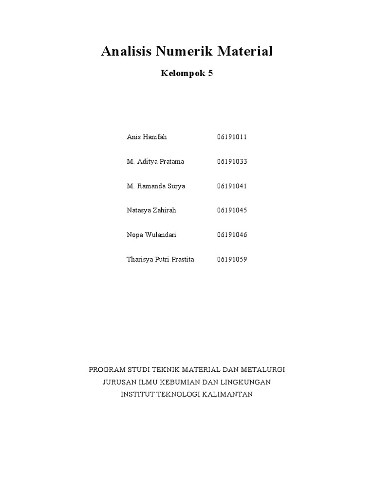 Laporan Analisis Numerik-Kelompok 5 | PDF