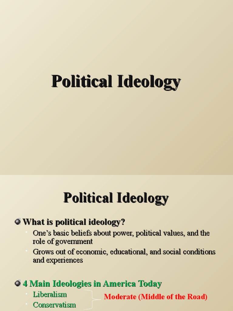 Political Ideology Liberal Conservative and Moderate PDF