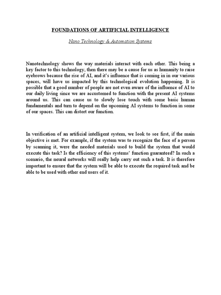 Foundations of Artificial Intelligence | PDF | Technology & Engineering ...