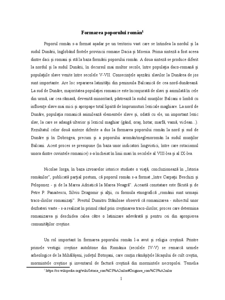 Formarea Poporului Român | PDF
