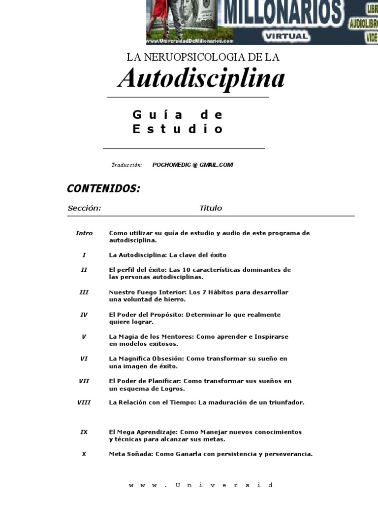 Guia de Estudio Del Poder de La Autodisciplina | PDF | Aprendizaje ...