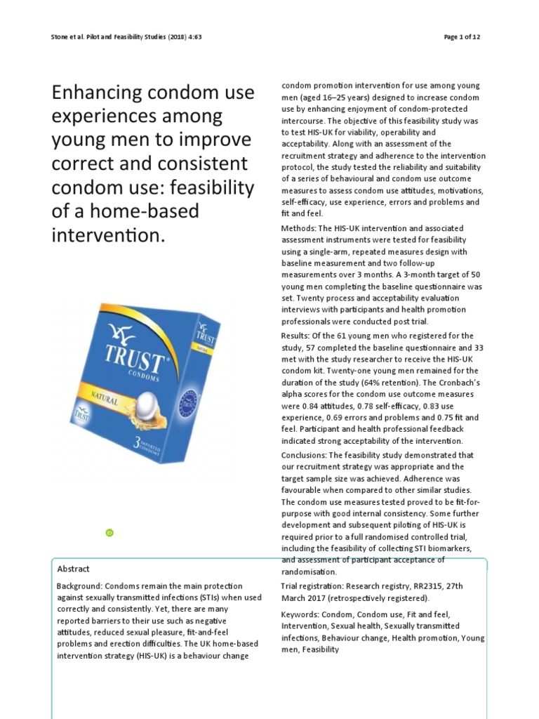 Enhancing Condom Use Experiences Among Young Men To Improve Correct and ...