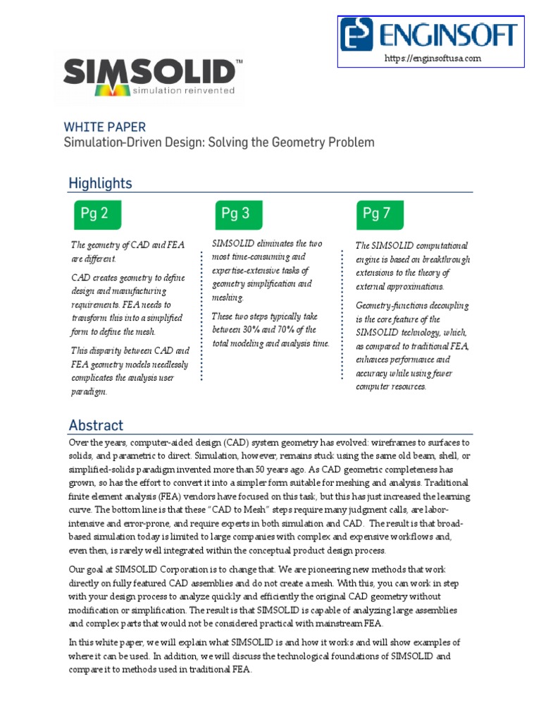 SIMSOLID Technical Whitepaper | PDF | Finite Element Method | Computer ...