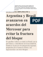 Argentina y Brasil avanzaron en acuerdos del Mercosur para evitar la fractura del bloque