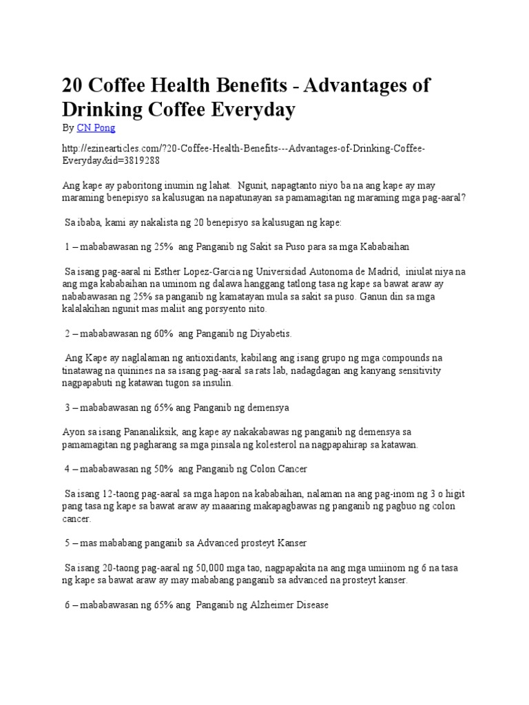 Ang Kape Ay Paboritong Inumin NG Lahat | PDF
