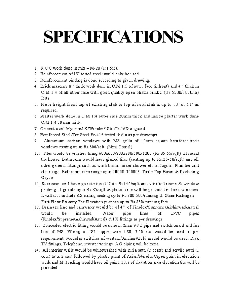 Construction Specifications and Costs | PDF | Building Engineering ...