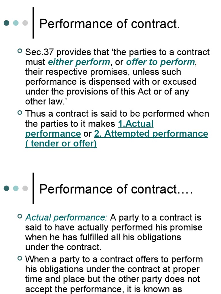 Actual vs Attempted Performance of Contracts | PDF | Assignment (Law ...